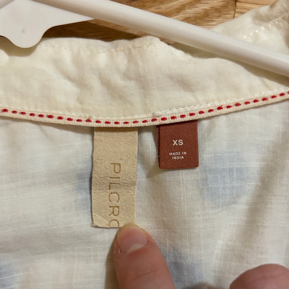 Embroidered Patchwork Short Sleeve Button-Up - image 3